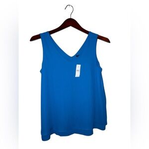 🔥NWT Ann Taylor Factory Blue Sleeveless V-Neck Top Size Small